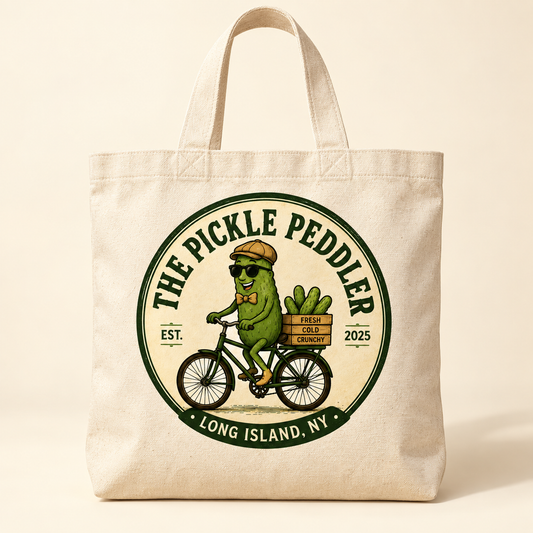 The Pickle Peddler tote — design mockup